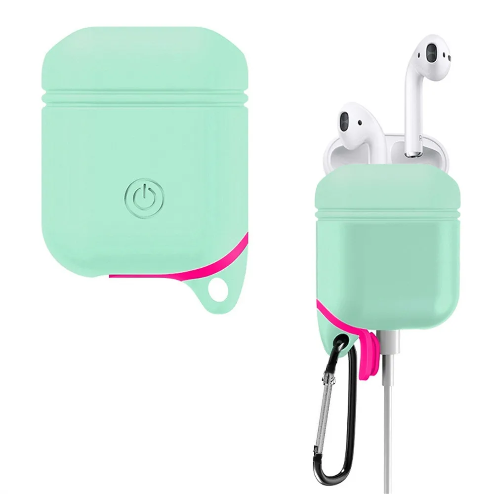 

Waterproof Protection Silicone Cover Skin Case w/ Carabiner Anti-lost for AppleEarphone for For N