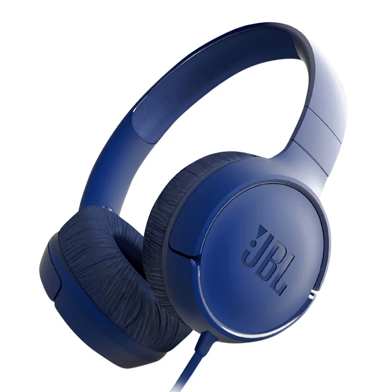 JBL Tune 500, мощные басы на ухо, наушники с микрофоном, управление одной кнопкой, чистый бас звук, складная гарнитура, ПУ кожа, Ушная подушка - Цвет: Blue