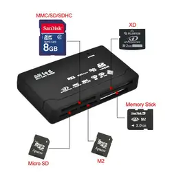 Все в 1 один внешний USB, для карты памяти SDHC мини Micro SD TF M2 MMC XD CF Флешка Картридер для портативных ПК