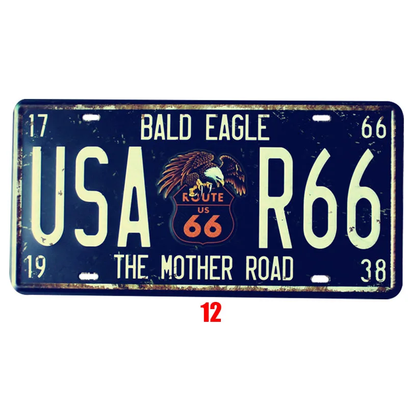 Автомобильная металлическая пластина винтажный Декор США Route 66 жестяная вывеска