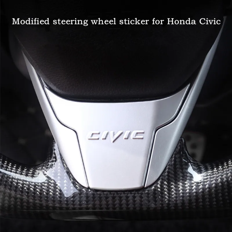 

1PC carbon fiber pattern modified interior steering wheel cover trim for Honda Civic