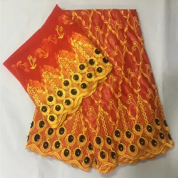 

Free Shipping African Bazin Riche Getzner with Beads Guinea brocade Bazin Garment lace Materials 5+2yards Per set For Dress