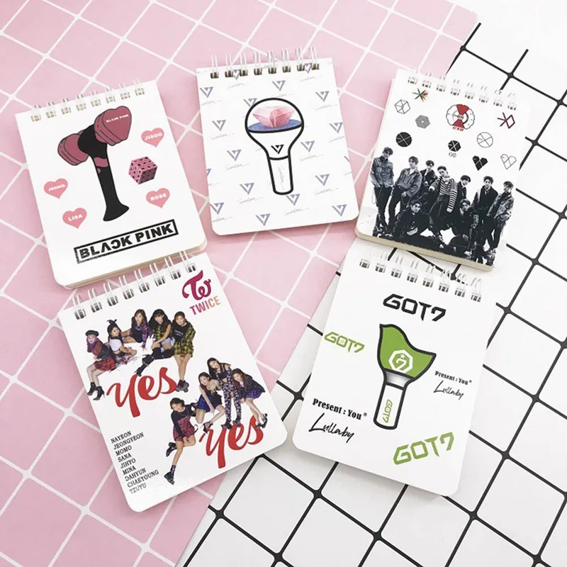 K-pop EXO BLACKPINK GOT7 TWICE SEVENTEEN милый блокнот с спиральной катушкой блокнот Jornal путешествия дневник Noteook