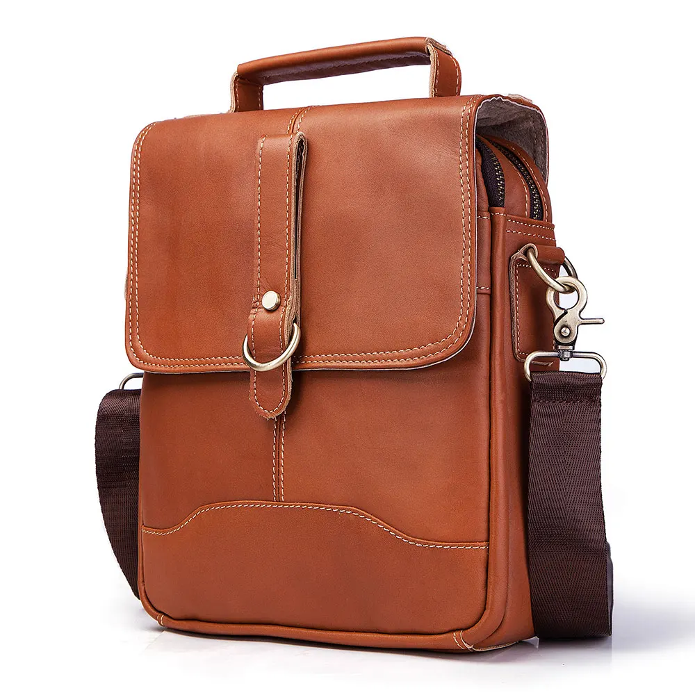 Известный бренд, высокое качество, сумка на плечо, мужские кожаные сумки-мессенджеры, сумки через плечо, сумки Bolsas, слинг, грудь, клатч, сумка - Цвет: Brown