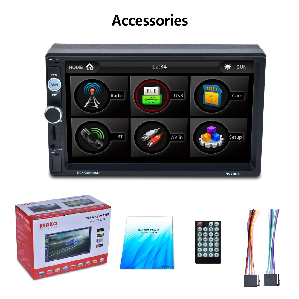

7 inch MP5 Player BT HD Radio 7157B Double DIN Fast Charge Support Video playback with Camera for mazda ford peugeot toyota vw
