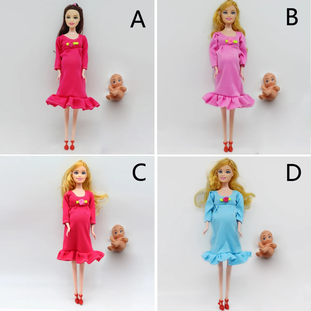 new Educational Real pregnant doll suits mom doll have a baby in her tummy Christmas gift