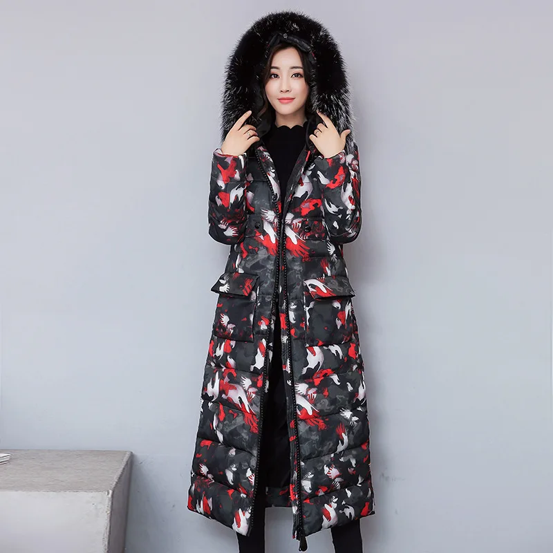 Теплый и практичный осенний и зимний сезоны подходит для женщин пуховик длинный тонкий утолщение Женское зимнее пальто