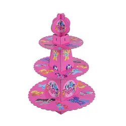 1 шт 3 уровня-My Little Pony стоячий держатель торта 24 шт кексы держатель для кексов тема вечерние для детей мальчиков и девочек День рождения