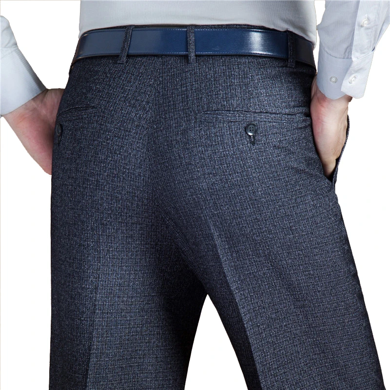 

Mu Yuan Yang Autumn Winter Wool And Silk Men's Suit Pants Single Pleated Fashion Thick Dress Pants Men Classical Dress Pants 44