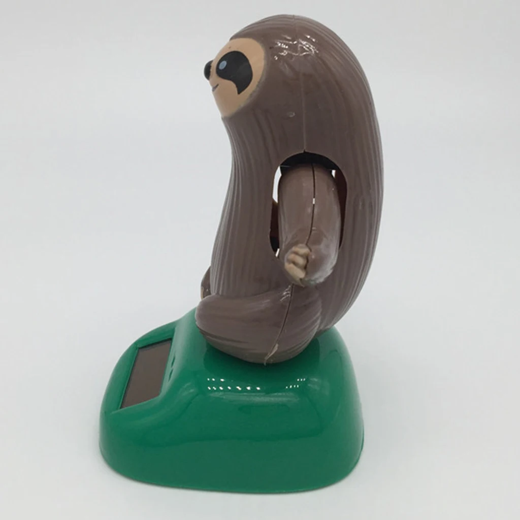 Novelty Solar Powered Bobbling Toy Shaking Hands Sloth Doll Solar Powered Sloth Toy Desk Gadget Home Decor Office/Car Ornament