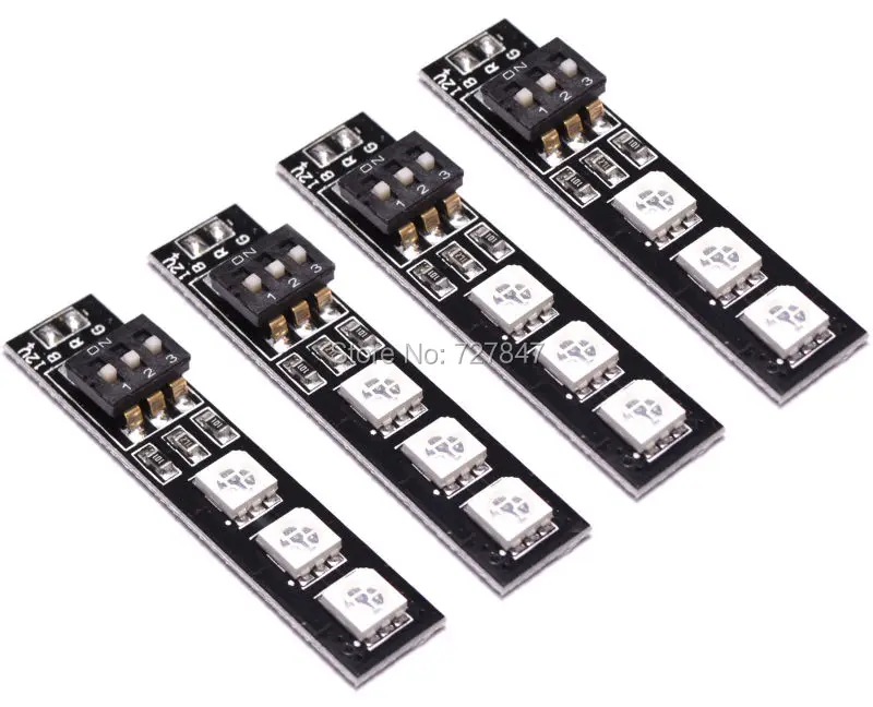 4 светодиодных RGB-панели 5050 7 цветов 12 в с DIP-переключателем для квадрокоптера QAV250 |