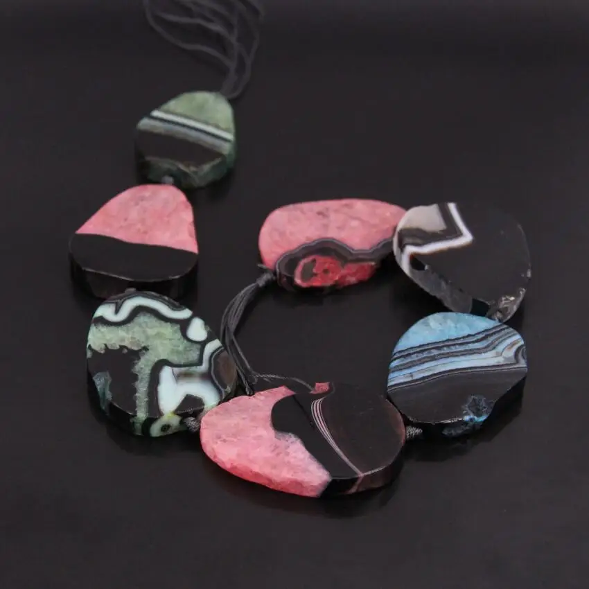 15 5 &quotнить радужного сырья агата Drusy Geode Freeform сплошные бусины Mixtz натуральный