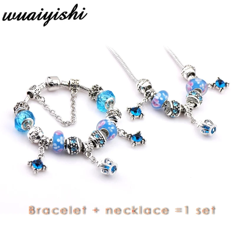 

The latest gift bracelet necklace set ladies charm fashion bracelet & necklace set jewelry retro beads trend pendant 2019 cute