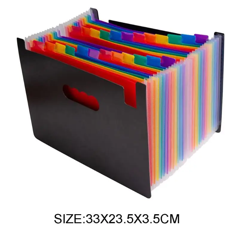 24 карманов расширение папке файлов многоцветный большой мешок документа A4 файловый менеджер Бизнес Офис Студент держатель страниц