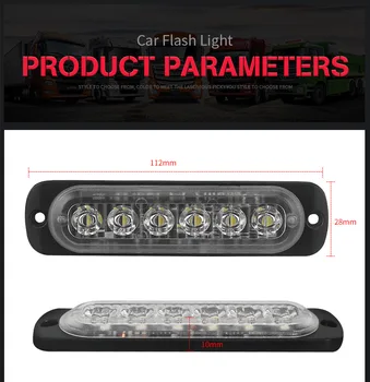 

by DHL 100pcs 6 LED Car Truck Side strobe marker light Amber LED Flashing Emergency Hazard Warning Lamp lightbar DC12V 24V
