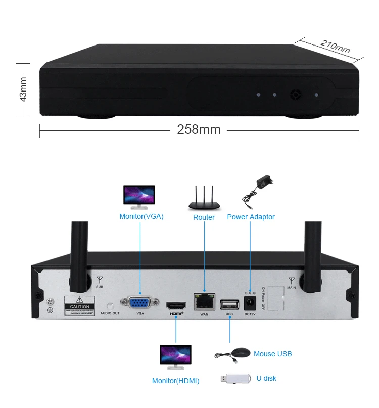 SANAN беспроводной безопасности камера системы 1080 P 4 шт. Wi Fi NVR комплект водостойкий Открытый CCTV комплект ip-камер ночное видение