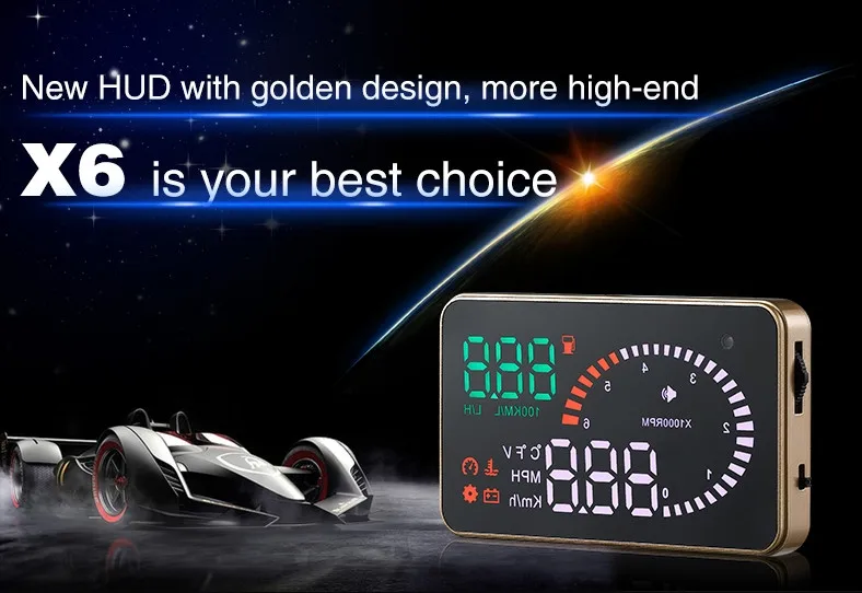 XYCING X6 автомобиля HUD проектор автомобильный коллиматорный Дисплей 3 дюймов лобовое стекло проектор OBD2 автомобильный проектор скорости для фиксации данных при вождении, Автомобильная сигнализация Системы