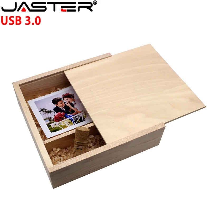 JASTER USB 3 0 205*205*60 мм фотоальбом деревянный + коробка usb флеш накопитель 16Гб 32 ГБ