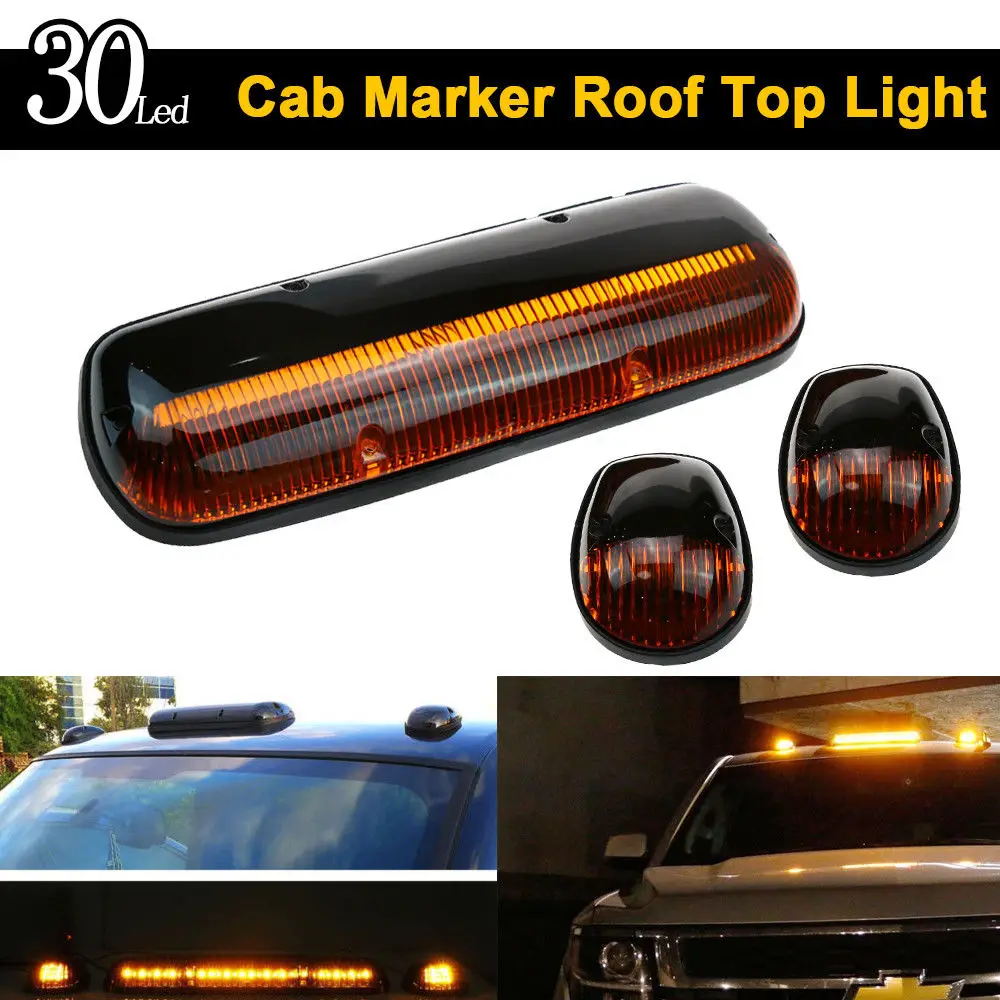 

Keyecu Amber Lens 30LED Cab Marker Roof Clearance Lights Assembly for 2002-2007 Silverado Sierra 1500 1500HD 2500 2500HD 3500