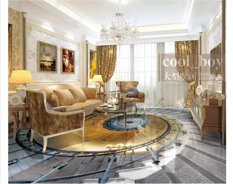 

custom wallpaper 3d flooring Waterproof self-adhesion 3d floor spiral staircase European style upscale atmosphere background