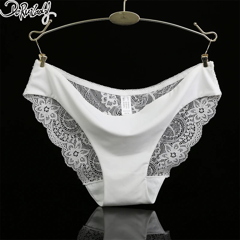 

DeRuiLaDy Seamless Low-Rise Women's Sexy Lace Panties Solid New Panties 8 Colors Underwear Beathable Hollow Briefs