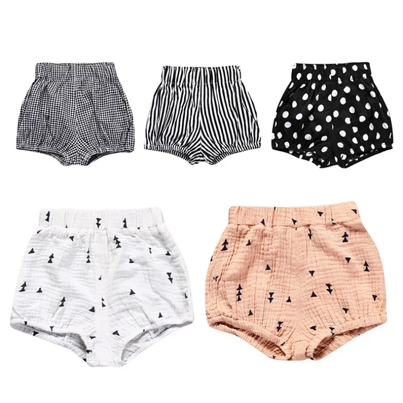 

Baby Bloomers Shorts for Newborn Cotton Linen Triangle Solid Dot PP Pants for Girls Summer Toddler Solid Casual Shorts Trouser