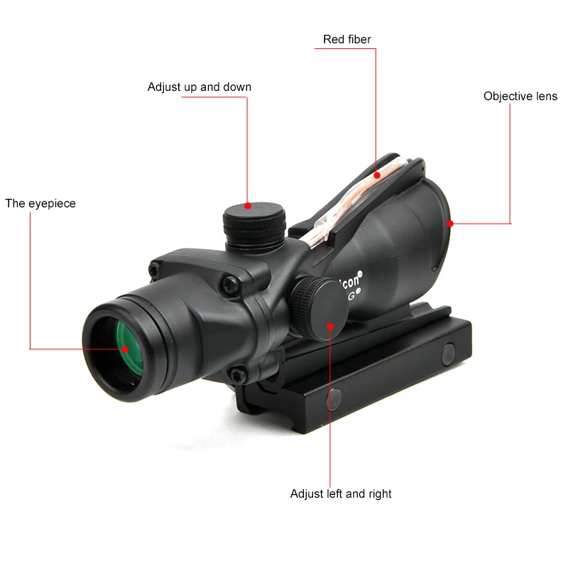 Trijicon ACOG 4X32 прицел Сфера Настоящее красный источник волокна для винтовки с