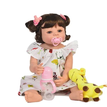 

55cm Full Silicone Reborn Baby Doll Toy Girl Vinyl Newborn Princess toddler doll Bebes reborn corpo de silicone inteiro