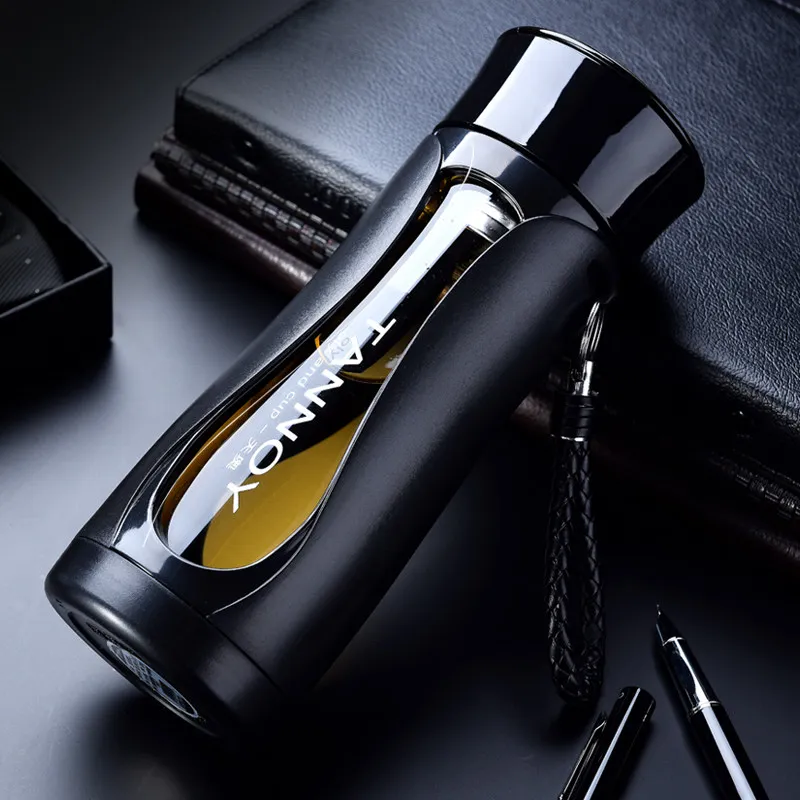 

Glass double-layer heat-resistant creative with cover filter men and women anti-fall cups portable hand cup
