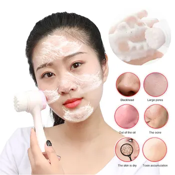 

Cofoe Double Side Silicone Facial Cleanser Brush Portable Deep Cleansing Face Manual Washing Brush Face Massage Skin Care Tool