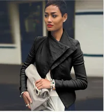 New Fashion Street Women's Short Washed PU Leather Jacket Zipper New Ladies high Quality white black coats winter 2018