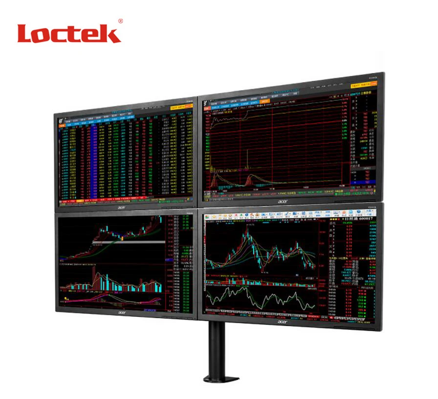 

D1Q Desktop Quad Heavy Monitor Mount Display Stand four Screens Arm LCD Stand Fit for 10"-30" Max Support 10KG Per Arm