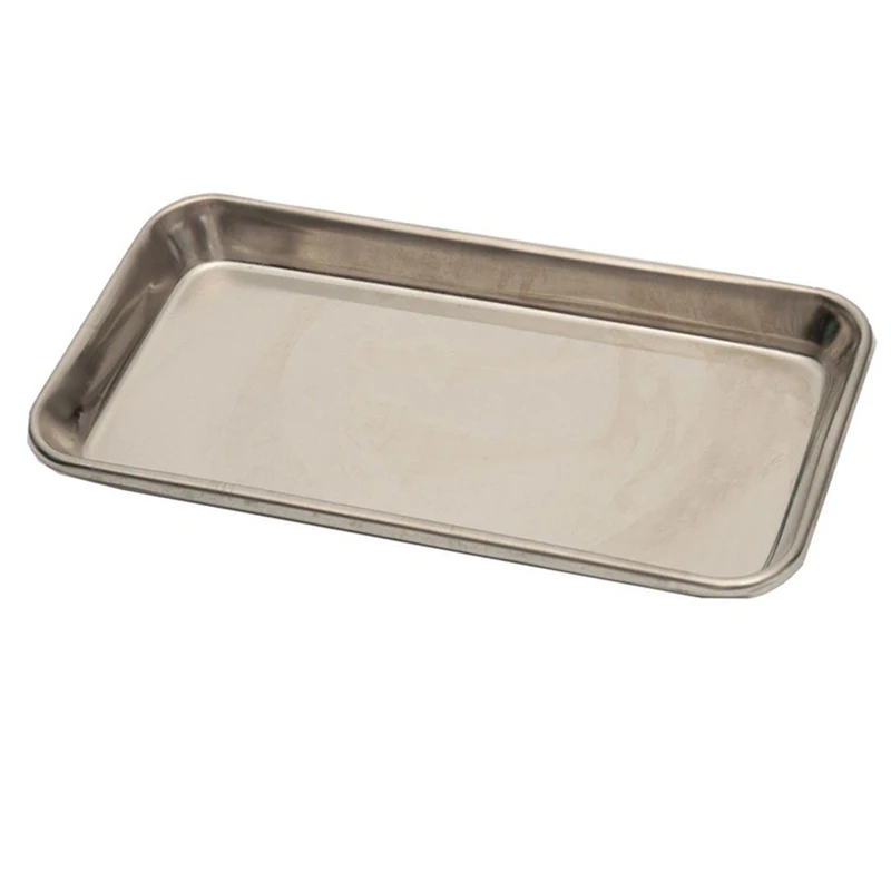 High Quality Stainless Steel Medical Surgical Dental Dish Lab Tray Instrument Storage Eco-friendly Convenient Tools 22X12X2cm