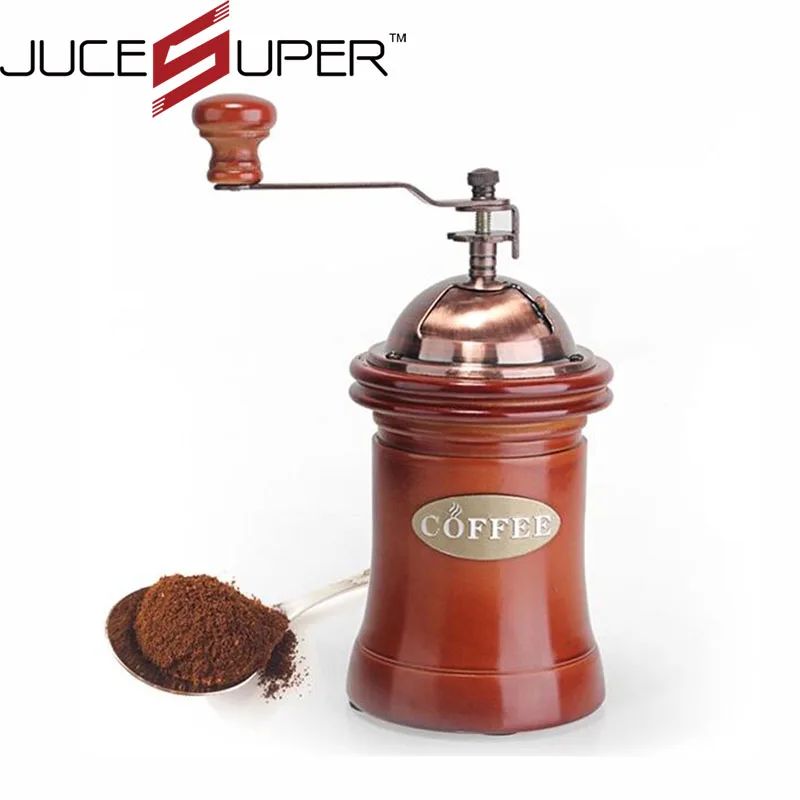 Vintage Manual Coffee Grinder Large Capacity Retro Wooden Coffee