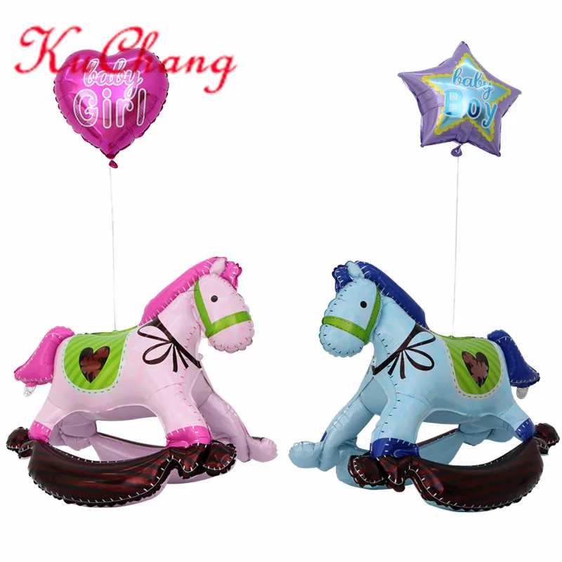 1pcs/lot import wooden horse Foil Balloons boy and girl Classic Toys