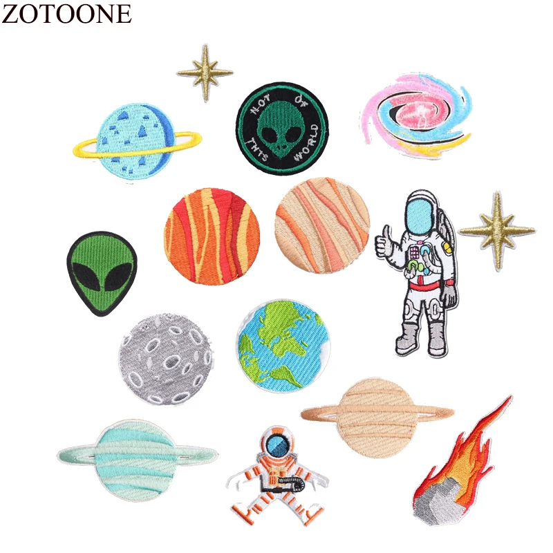 Термоклейкие нашивки ZOTOONE с изображением космоса астронавта планеты для одежды