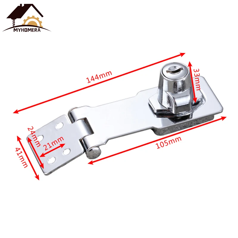 Myhomera замок цилиндр Засов медный сердечник самоблокирующийся безопасности Штапель 2 ключа сарай шкаф/ящик/замок двери/ворота/фургон шкафчик - Цвет: 4 inch