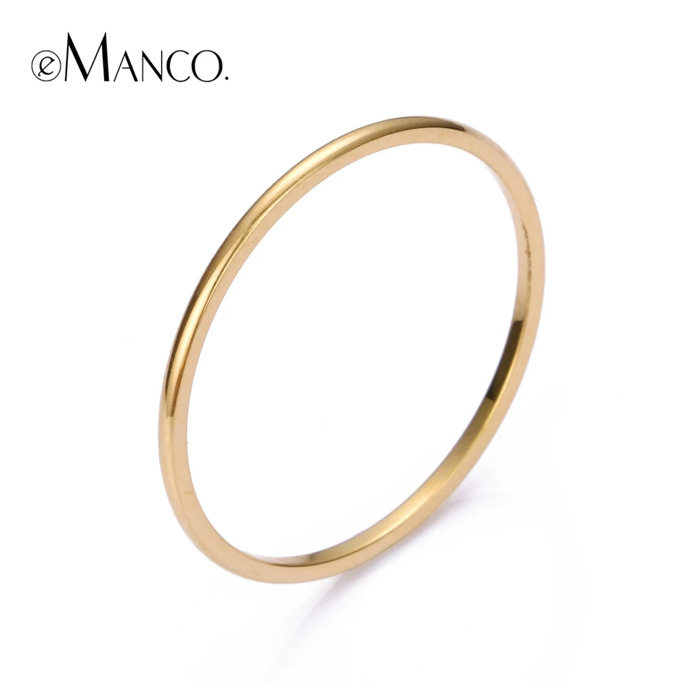 

eManco Stainless Steel Rings For Women Luxury Brand Fashion Design Simple Minimalist Rings Gold Color Gifts For Anniversary