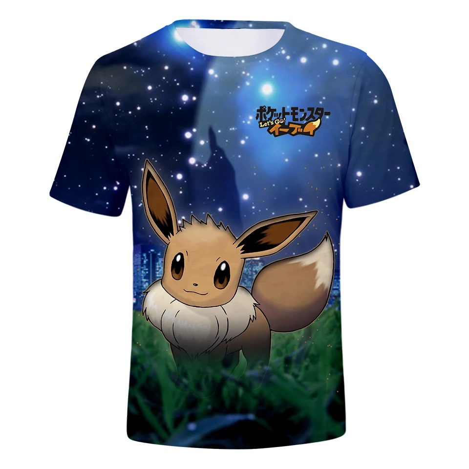 

t shirt homme 3D print pokemon let's go T-shirt 2019 boy/girl Short Sleeve Summer t shirt Fashion Harajuku 3D Hip Hop Tee shirts