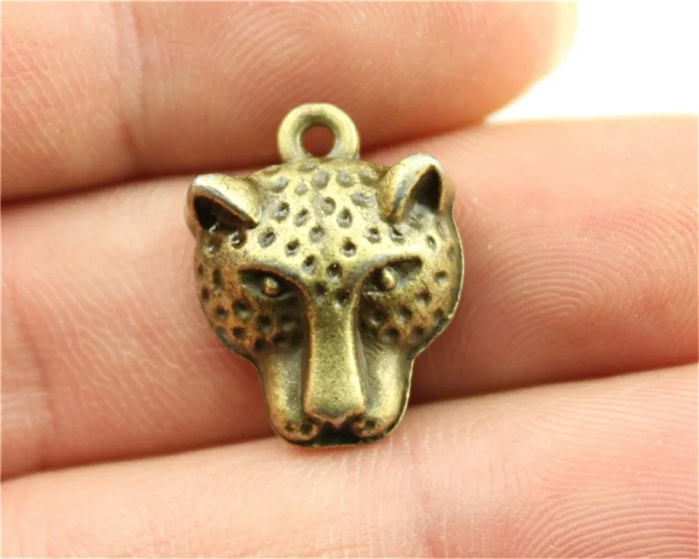 WYSIWYG 8pcs 19x15mm Leopard Head Charms Charm For Jewelry Making