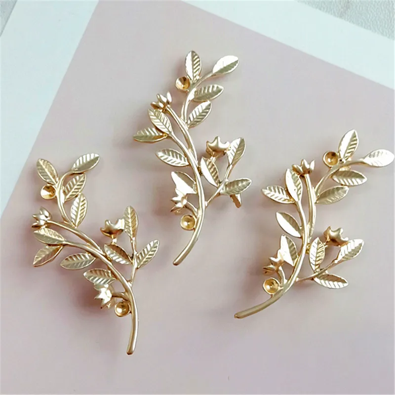 

10 PCS 32*56mm Metal Zinc Alloy Gold Leaves Branch Connector For Jewelry Making