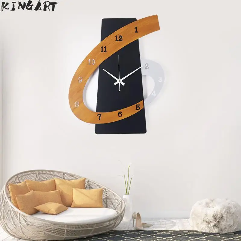 Living Room Metal Art Wall Clock Bedroom Quiet Wall Clock Home Decorative Metal Wall Watch