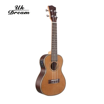 

27 Inch 18 Frets Wooden Electric Guitar Musical Instruments Ukulele Guitar 4 Strings Ukelele Guitarra Rosewood UT-63EQ