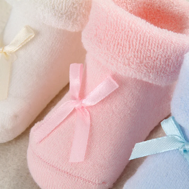 4 Pcs Thick Winter Baby Socks For Boys Girls Cotton Warm Infant Socks Bow Bear Newborn Baby Socks Cute New Baby Boys Clothing (10)