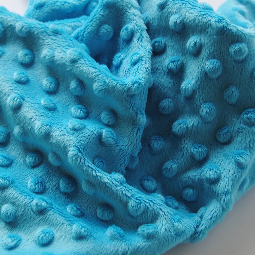 Free Shipping 45cm*45cm 6pcs MOQ baby blue minky dot fabric 31 colors