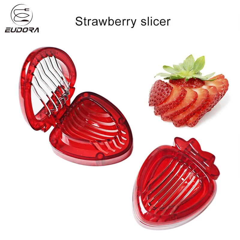 Eudora Kitchen Fruit Gadget Tools Strawberry Slicer Cutter Plastic Eco ...