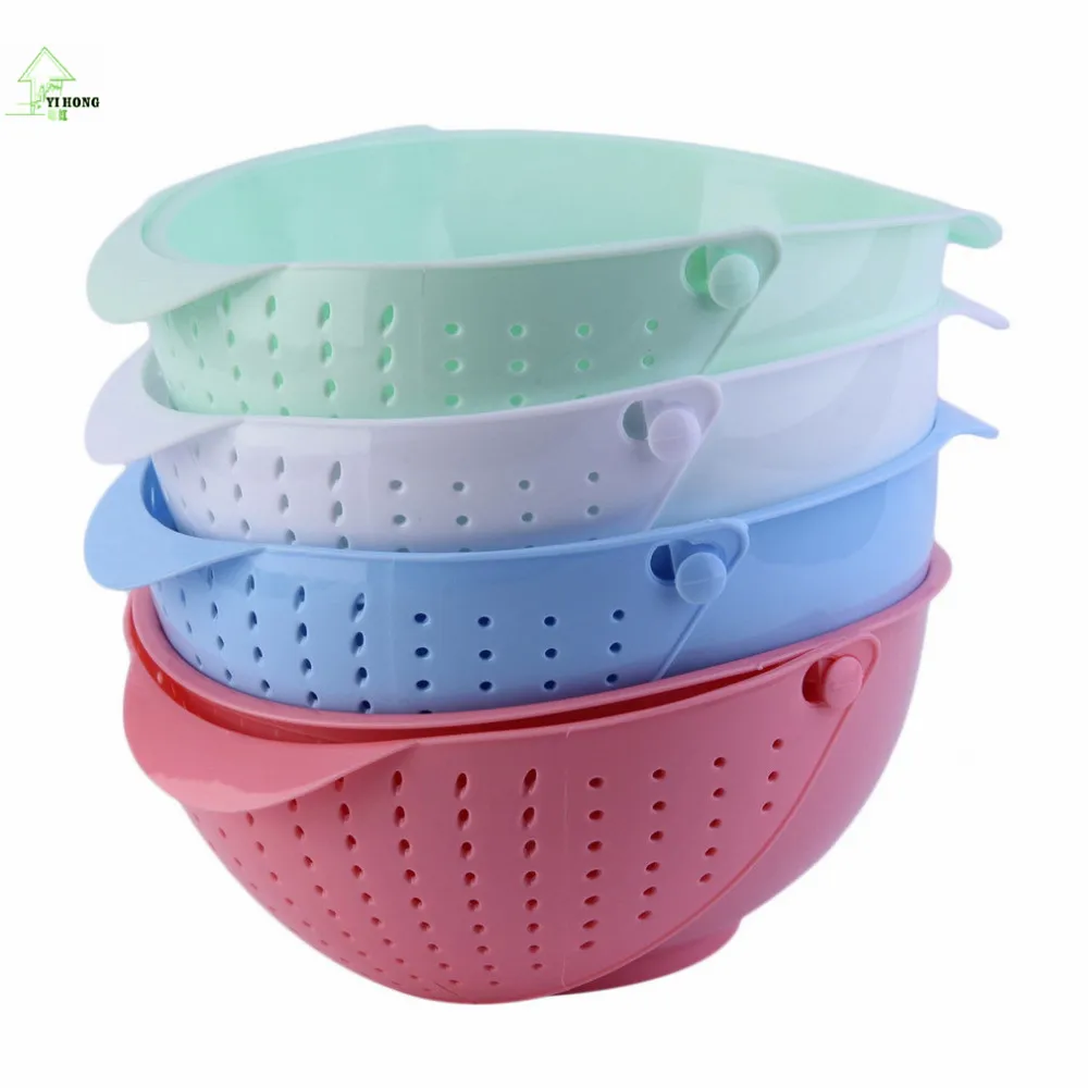 YIHONG 3 in 1 Clamshell Rice Fruit Vegetable Wash Strainer Sieve