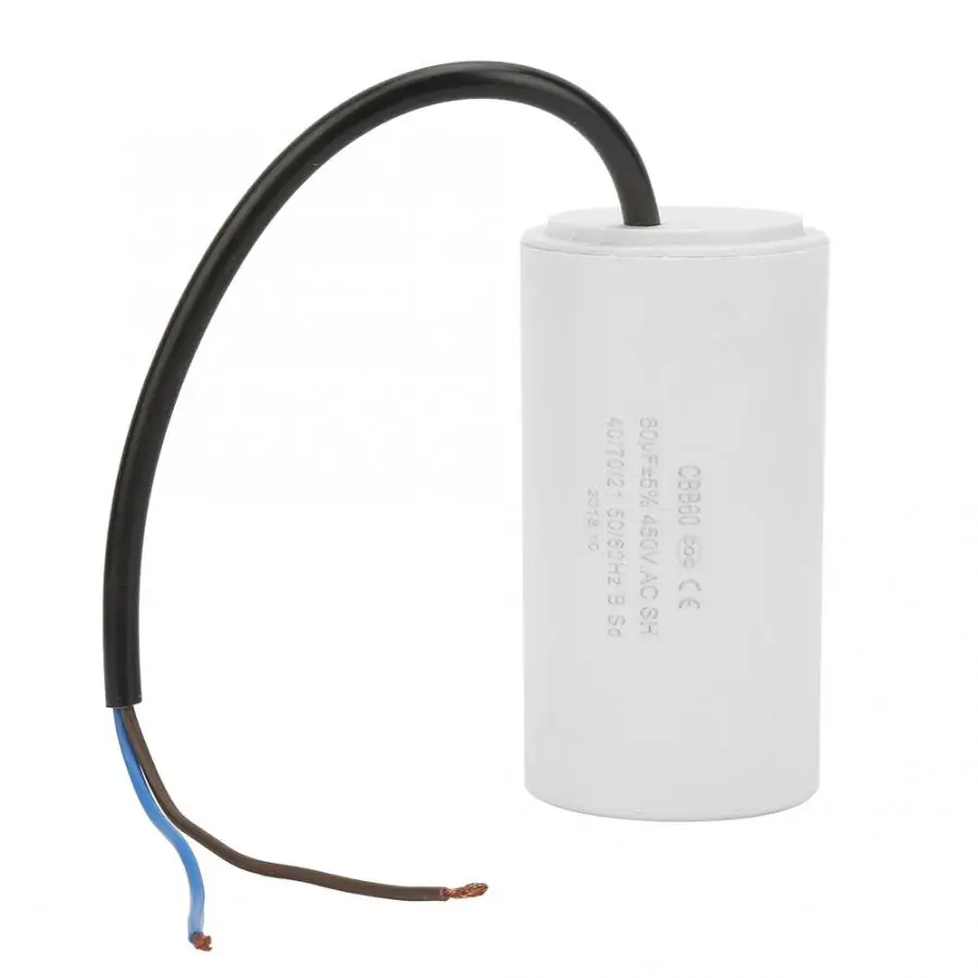 

CBB60 Eco-Friendly Motor Running Capacitor 450V 60uf ESR 0.2 for Household Electric Appliance 60uf Capacity Starting AC Power