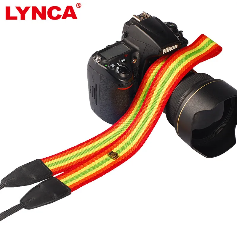 

LYNCA 3 in 1 Retro Style Double Cotton Yard Colorful Pattern Camera Shoulder Neck Sling Hand Strap Belt For Canon Nikon Sony