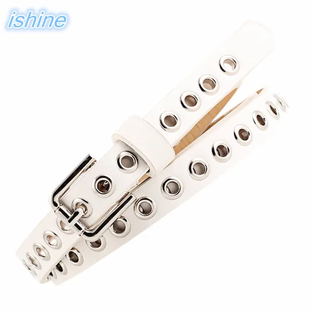 2018 Fashion Belts For Women Grommet Duo Euramerican Style Designer Punk Leather Strap For Ladies Jeans Accessories